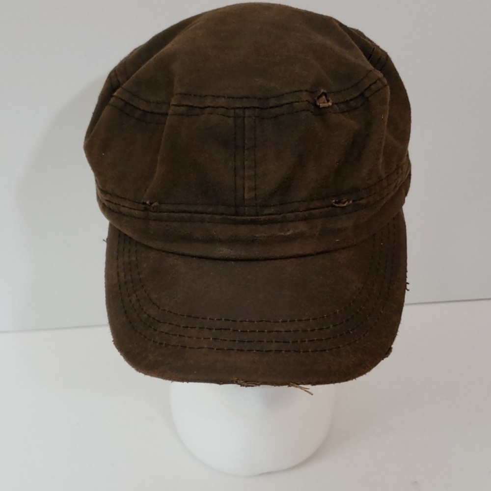 Distressed Brown Hat Cap Adjustable Strap